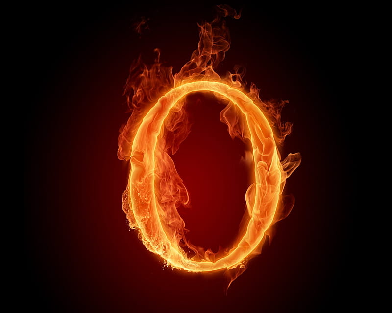 Alphabet O, abstract, fire, flame, galaxy letter, note, sign, word, HD wallpaper