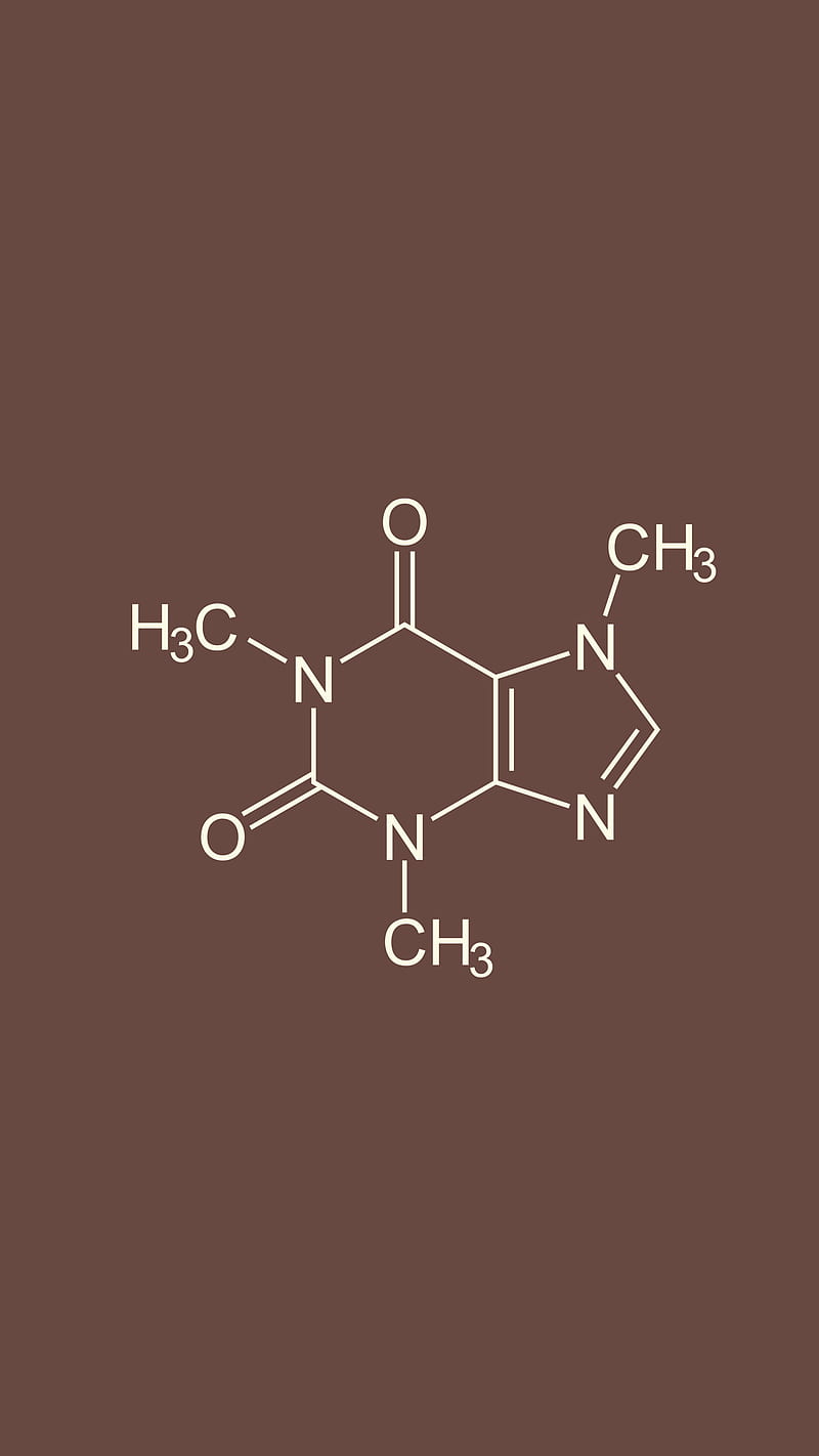 Caffeine molecule, brown, chemical, coffee, science, HD phone wallpaper