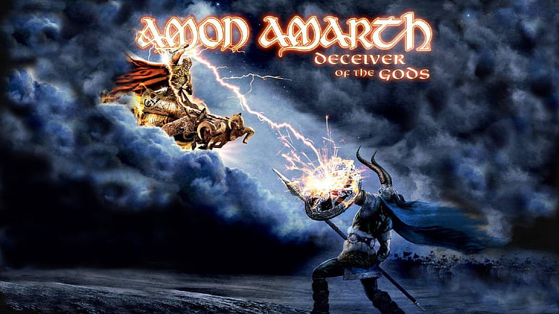 Amon Amarth - Deceiver of the Gods, Metal, Death, Lightning, Loki, Music, Heavy, Clouds, Amon, Hammer, Spear, Shield, Thor, Battle, Band, Amon Amarth, Amarth, HD wallpaper