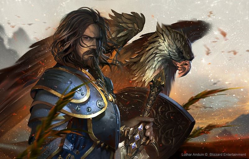 Warcraft, Eagle, Warrior, Knight, Armor, Video Game, World Of Warcraft, Stare, Anduin Lothar, HD wallpaper