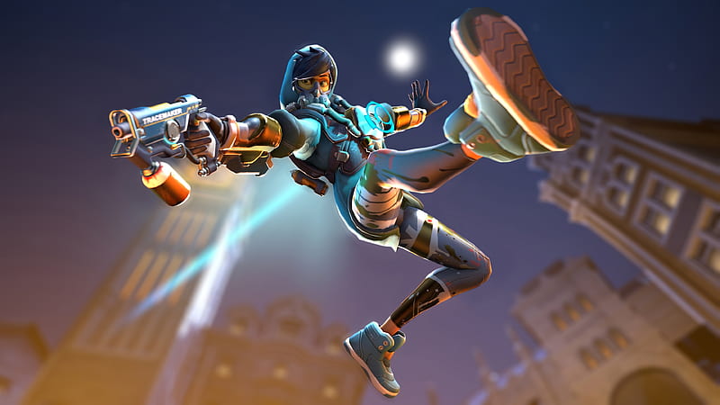 Download Overwatch 4K Tracer With Nightstars Wallpaper