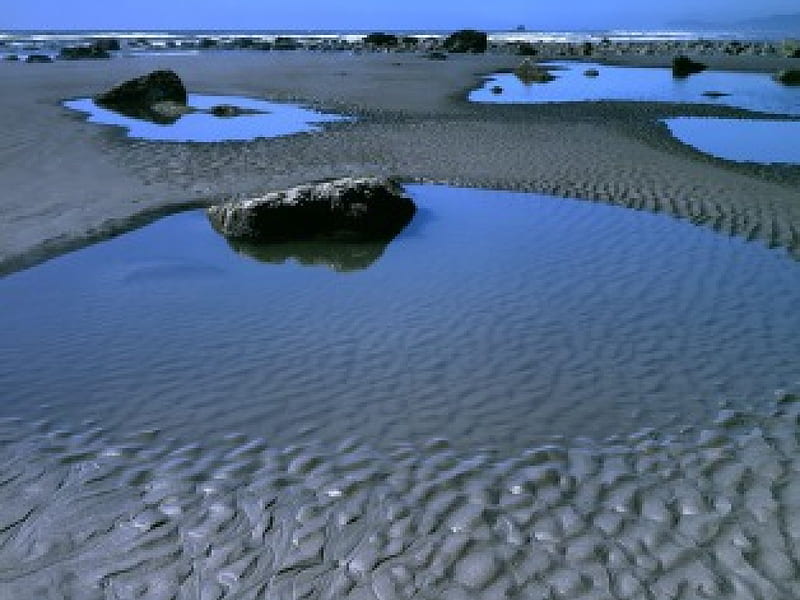 Endless sand , beach, japan, wadden sea, sand beach, blue sky, kaga, HD wallpaper