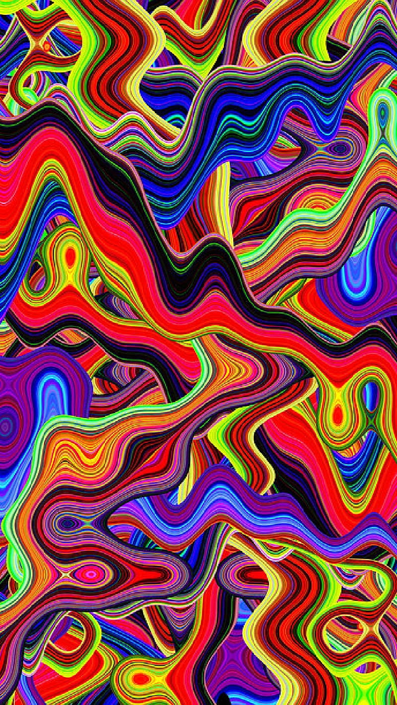 Funky Town, bright, colorful, colors, flo, fun, patternwing, psicodelia, HD phone wallpaper