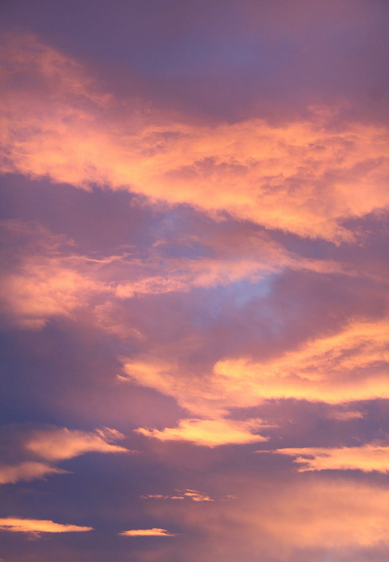 Orange Blue Cloudy Sky, HD phone wallpaper