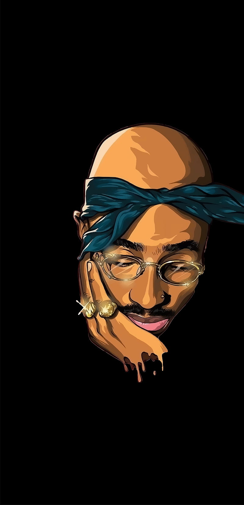 Tupac, black, drawn, gangsta, og, rap, rip, HD phone wallpaper