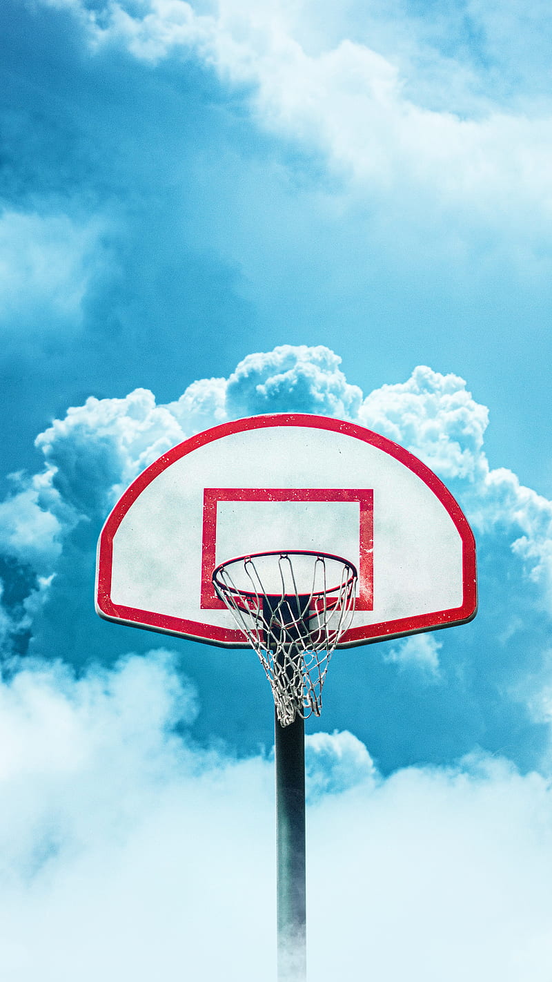 Premium Photo  Street basketball hoop background of vibrant sky creative  minimalistic street basketball loop basket