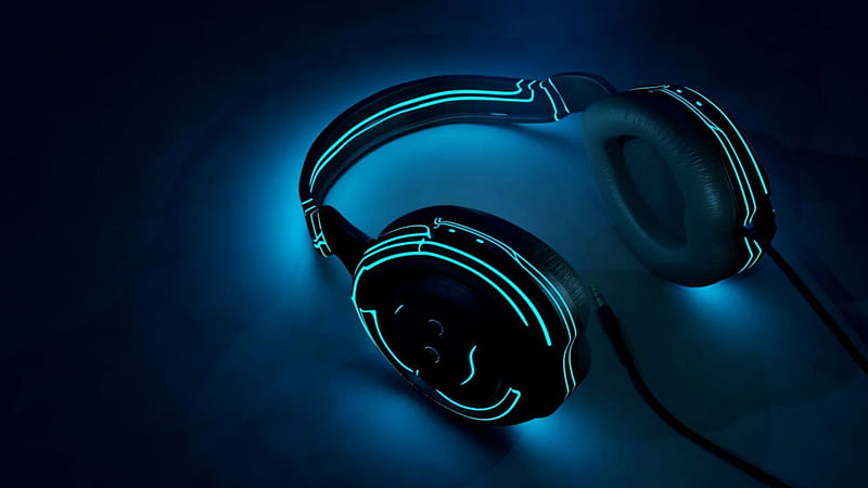 Black Wire Headphone Blue Background Music, HD wallpaper | Peakpx