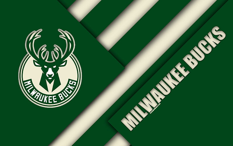 Milwaukee Bucks logo, material design, American basketball club, green abstraction, NBA, Milwaukee, Wisconsin, USA, basketball, HD wallpaper