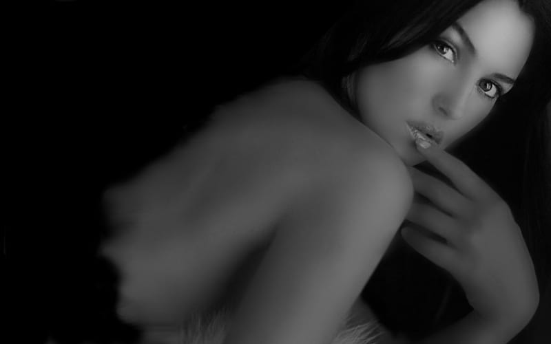 Monica Bellucci, diva, black n white, movies, sexy, HD wallpaper