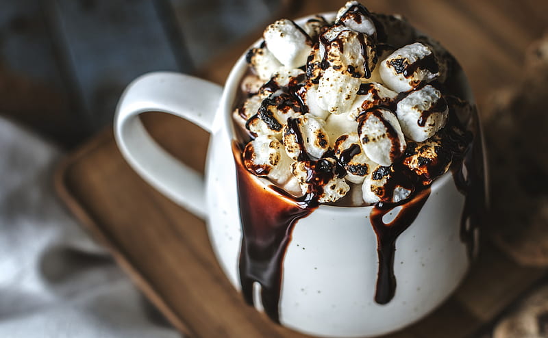 Delicious Sweet Hot Homemade Beverage Ultra, Food and Drink, Chocolate, Sweet, delicious, drink, beverage, homemade, cocoa, marshmallows, hotdrink, HD wallpaper