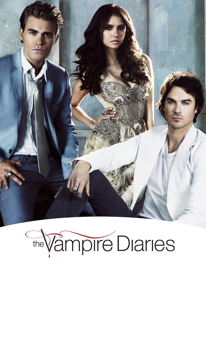 Vampire Diaries, damon, elena, stephen, HD phone wallpaper