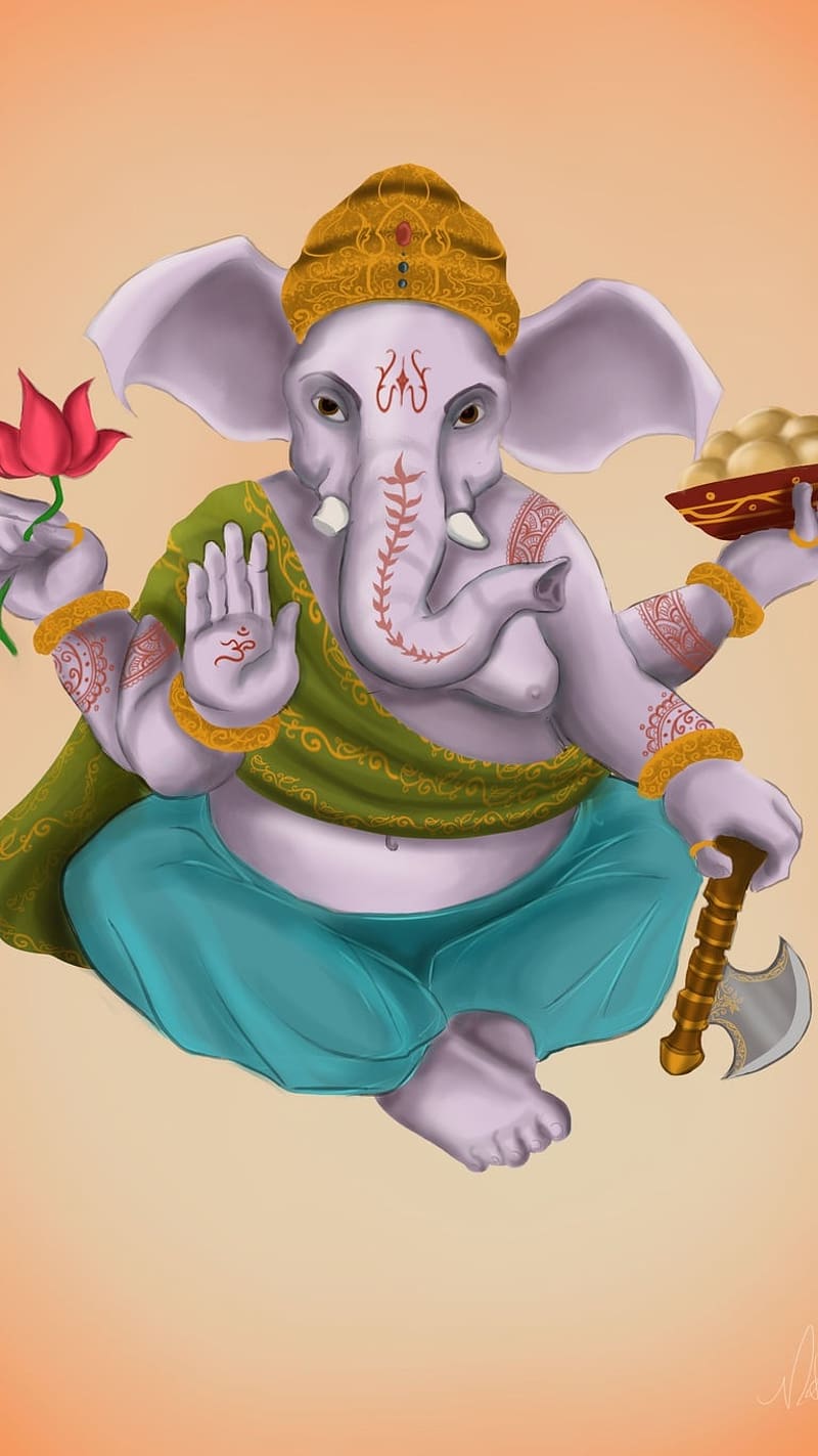 God Ganesh, Painting Art, art work, lord, god, HD phone wallpaper ...
