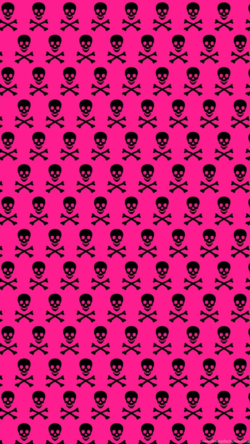Crossbones, pink, pixel, skull, HD phone wallpaper