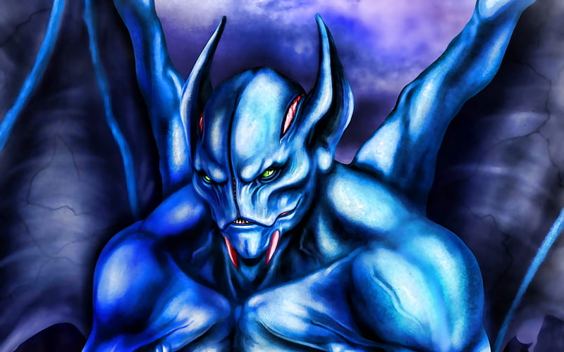 Night Stalker, blue monster, Dota 2, darkness, artwork, Dota2, monster, Night Stalker Dota, HD wallpaper