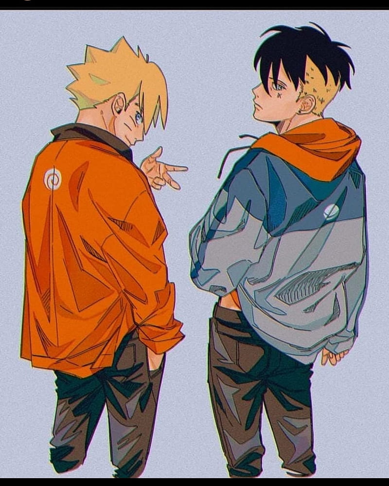 Boruto and Kawaki, naruto, karma seal, uzamaki, anime, HD phone wallpaper