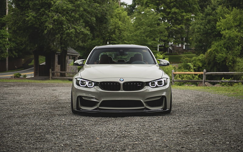 BMW M4, F82, 2018, front view, tuning, sports coupe, German cars, BMW, HD wallpaper