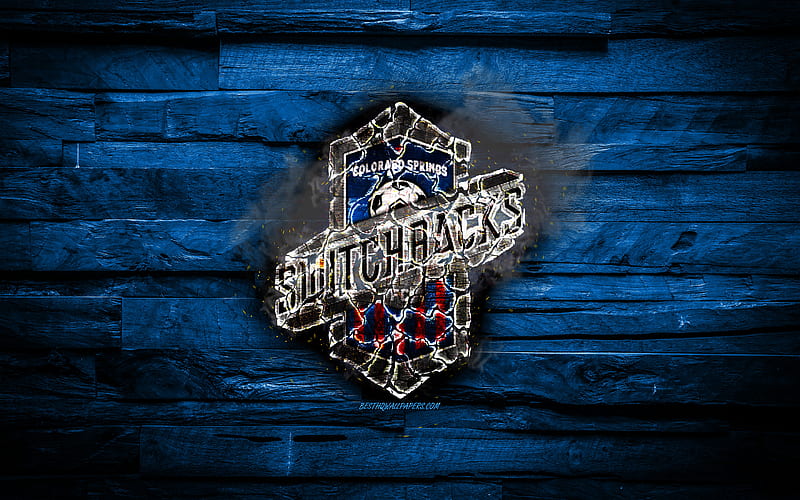 Colorado Springs Switchbacks FC, burning logo, USL Championship, blue ...