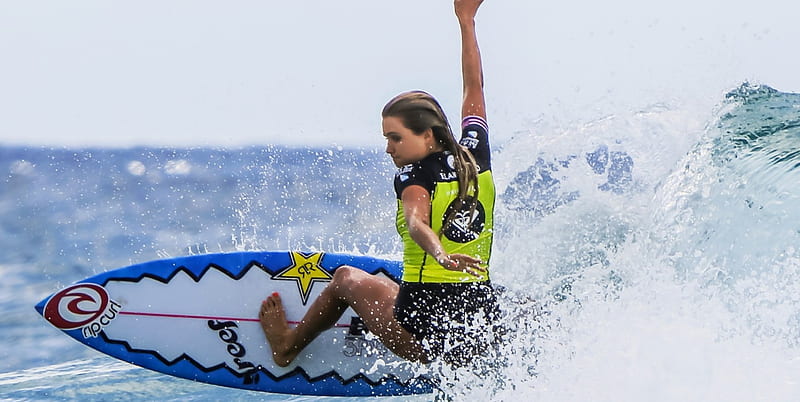 American Pro-Surfer Alana Blanchard, surfer, surfboard, ocean, esports, HD wallpaper