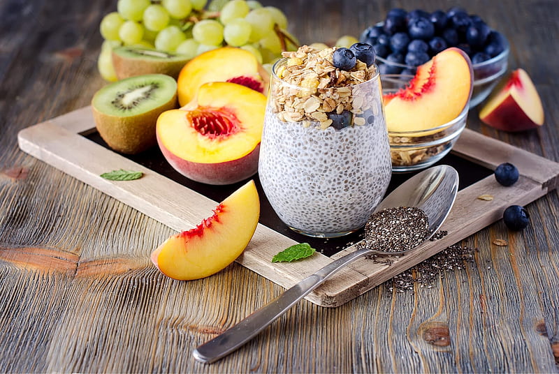 Healthy Snacks, grapes, berries, food, kiwi, fruits, HD wallpaper