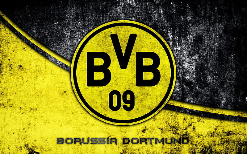 Borussia Dortmund, grunge, logo, BVB, football club, Bundesliga, football, HD wallpaper