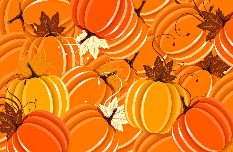 Pumpkins, pattern, red, autumn, orange, halloween, abstract, leaf ...