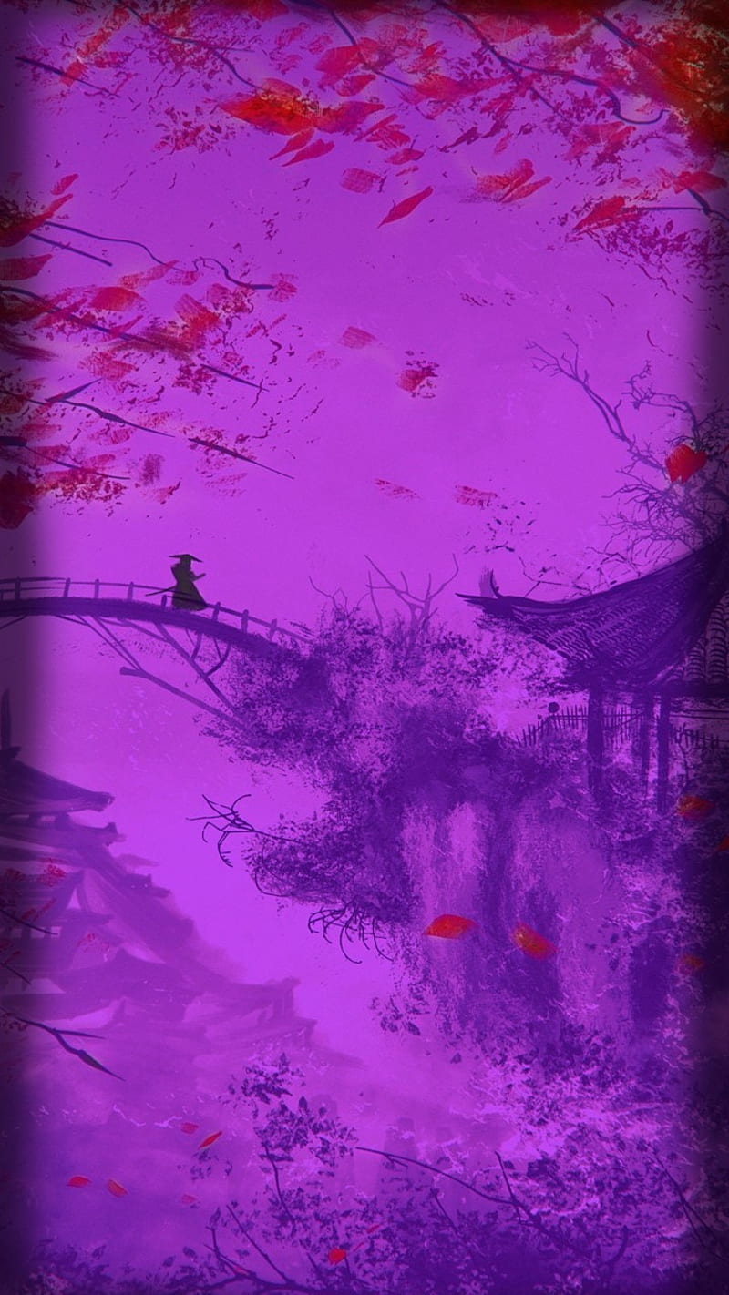 Ronin purple, samurái, HD phone wallpaper
