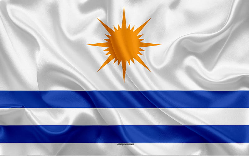 Flag of Palmas silk texture, Brazilian city, white blue silk flag, Palmas flag, Tocantins, Brazil, art, South America, Palmas, HD wallpaper