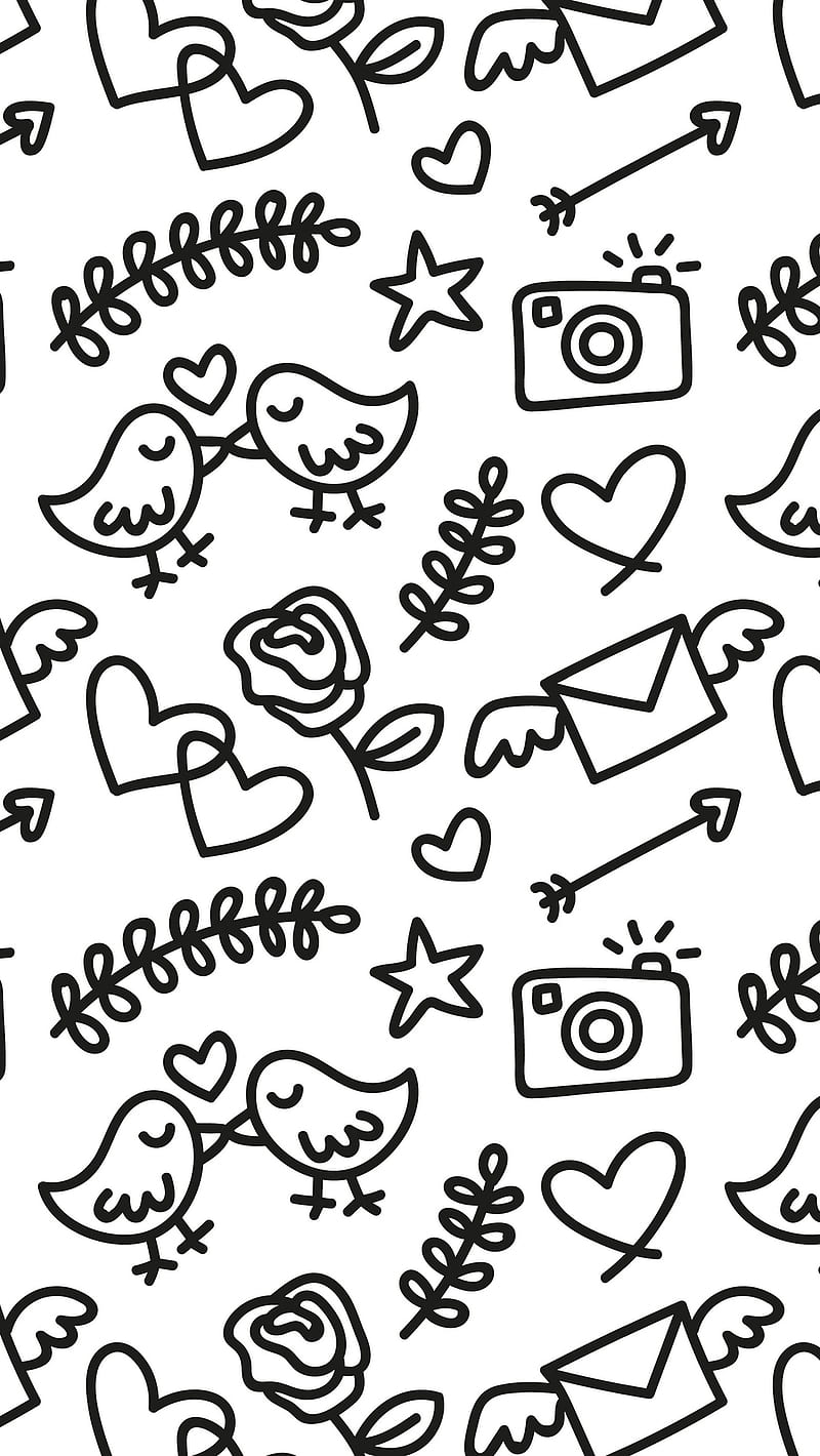 Drawings, black and white, cute, drawing, HD phone wallpaper Peakpx