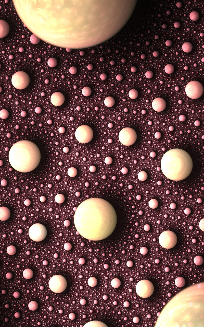 balls, spheres, fractal, circles, surface, HD phone wallpaper