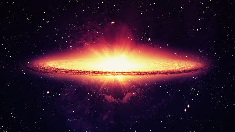 orange nebula, stars, galaxy, universe, Space, HD wallpaper