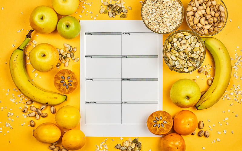 Diet plan, fruits, nuts, diet concepts, weekly diet plan, weekly diet  calendar, HD wallpaper | Peakpx
