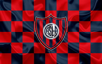 Racing FC, glitter logo, Argentine Primera Division, blue white checkered  background, HD wallpaper