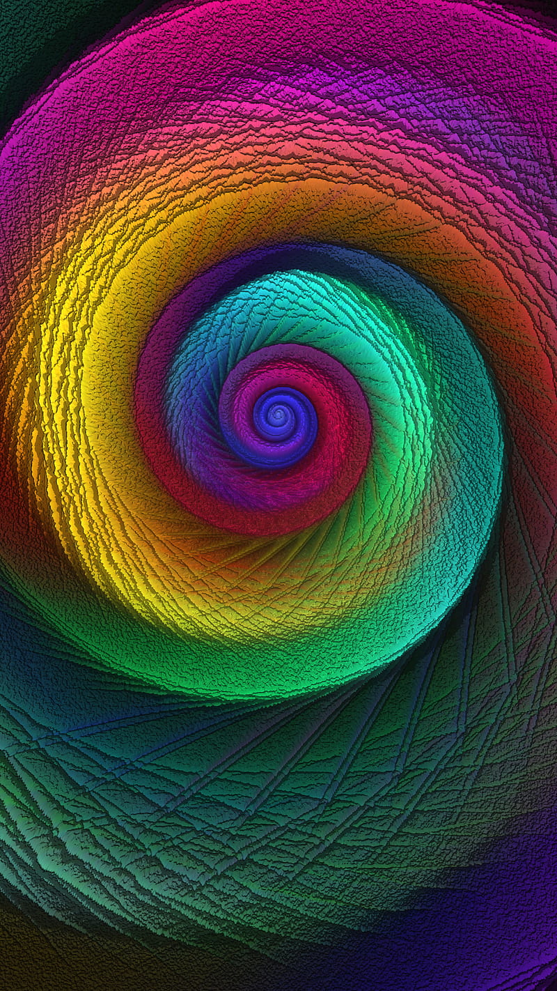 Lovin it, 3d, abstract, fractal, premium, rainbow, spiral, swirl, texture, ultra, HD phone wallpaper