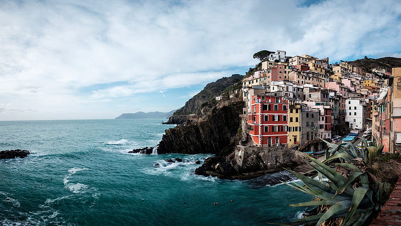 Towns, Riomaggiore, Italy , Village , Coast, HD wallpaper