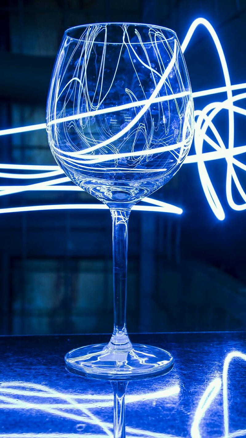 Light blue, fire, future, glas, glass, glasses, odd roses, white, wine, HD phone wallpaper