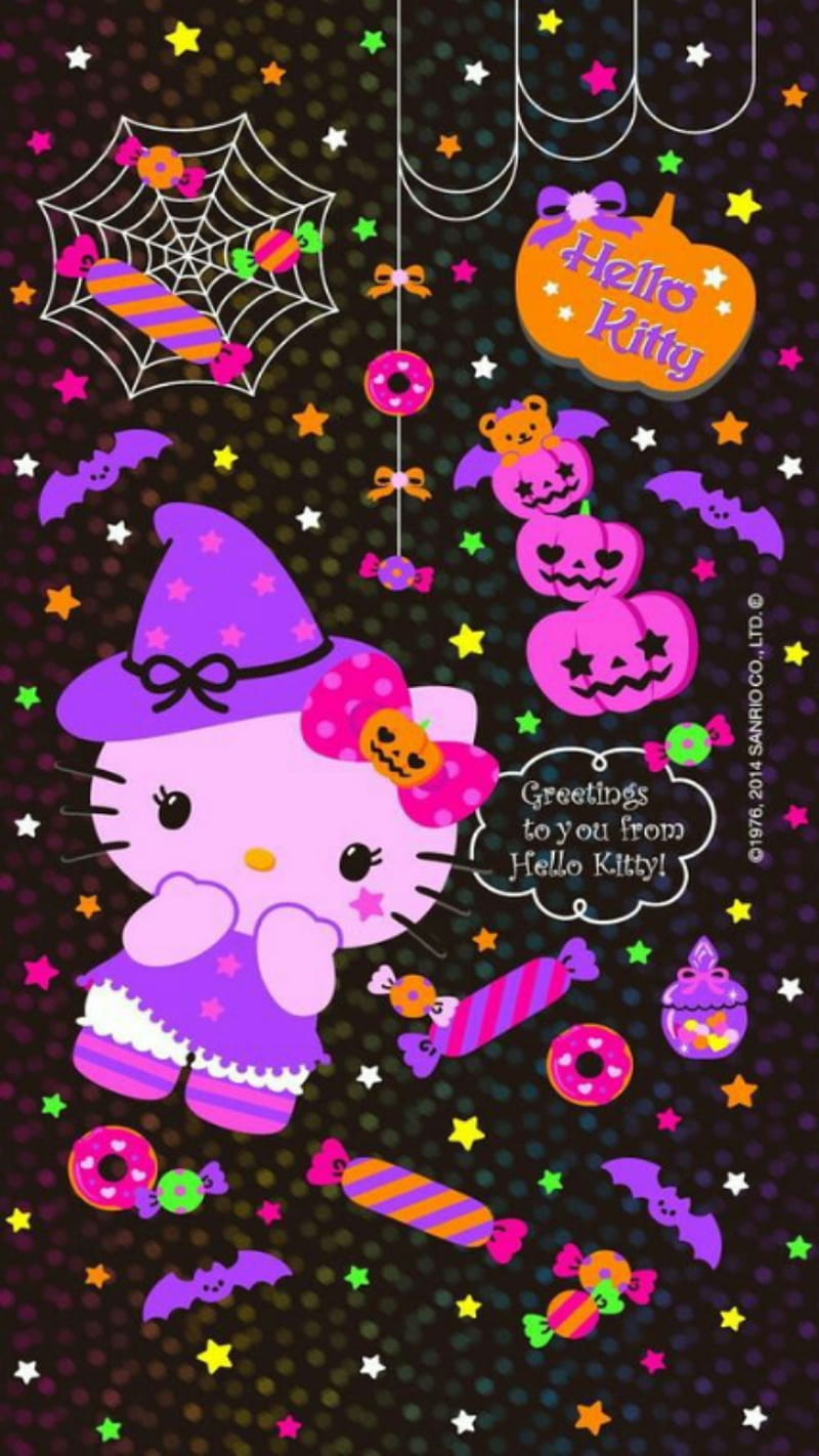 hello kitty, hellokitty, halloween, HD phone wallpaper