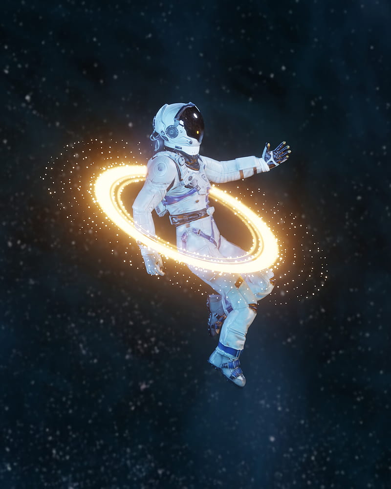 Astronaut, spacesuit, circles, stars, space, HD phone wallpaper | Peakpx