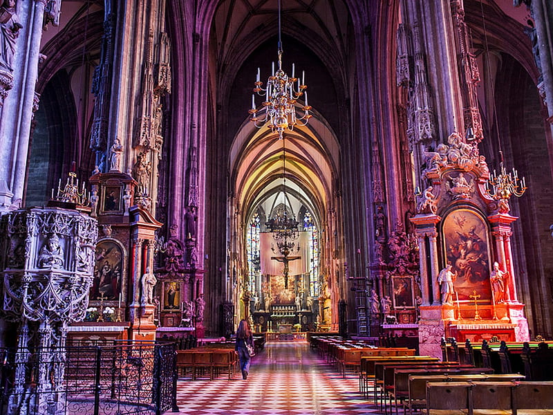St. Stephen's Cathedral - Vienna, architecture, Austria, Vienna, phorography, catedrals, beauty, HD wallpaper