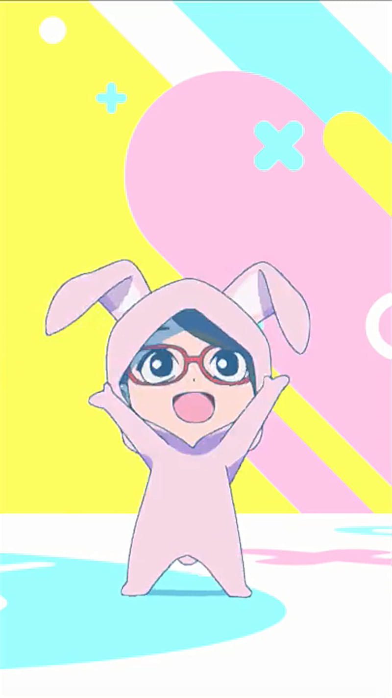 SARADA, anime, baby, boruto, bunny, cute, hokage, konoha, naruto, uchiha, HD phone wallpaper