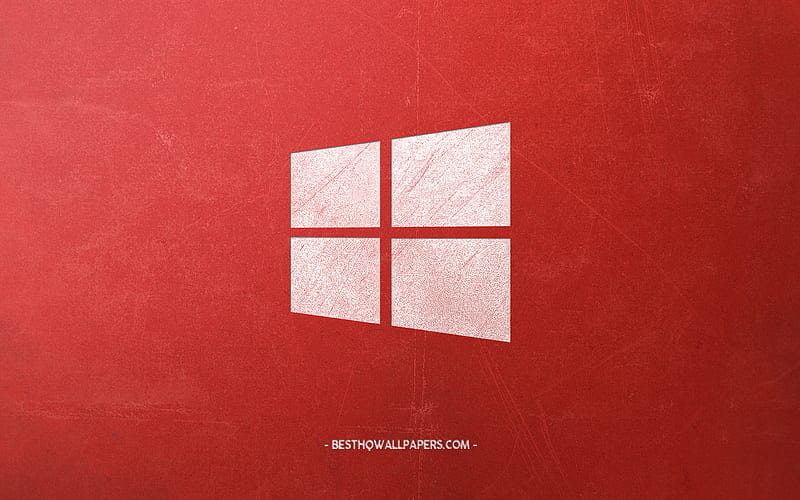 Windows 10, emblem, retro art, red retro background, creative retro Windows emblem, retro style, W10 logo, Windows, HD wallpaper