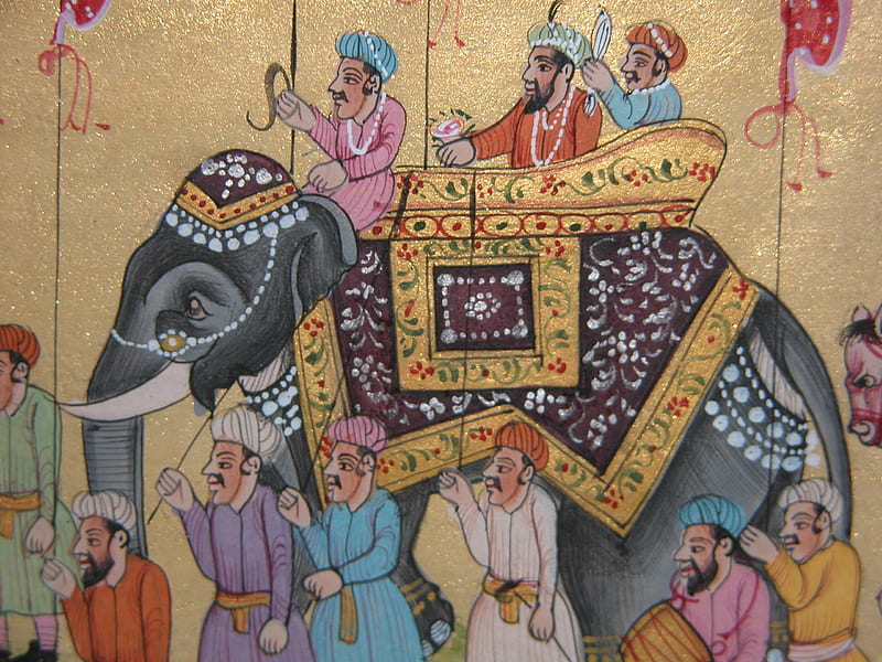 Stock 1874 India Rajasthan Elephant Mural Painting Tip, Rajasthani Painting, HD wallpaper