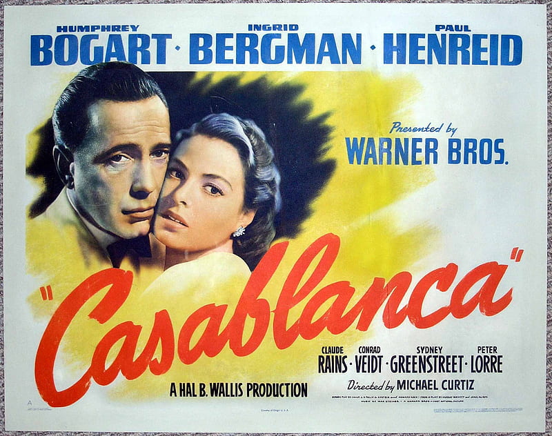 Casablanca, golden era of hollywood, bergman, bogart, classic movies, HD wallpaper