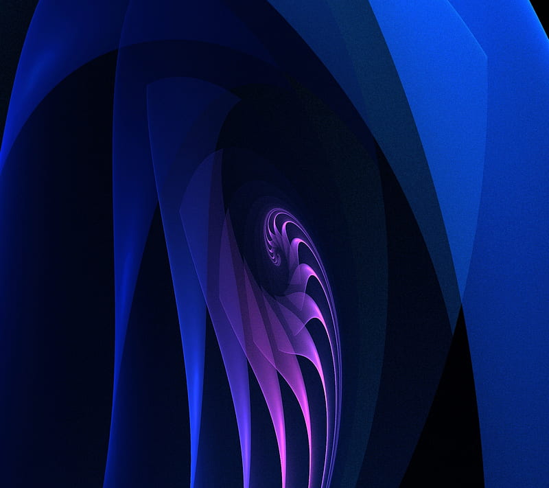 Spiral Shell-blue 2, blue, fractal, shell, spiral, HD wallpaper