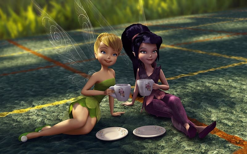 3D, Tea, Blonde, Fairy, Movie, Black Hair, Tinker Bell, Tinker Bell And The Great Fairy Rescue, HD wallpaper