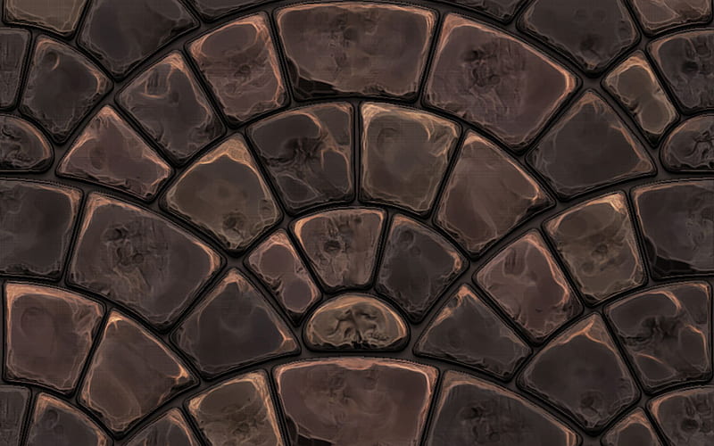 brown paving stones, brown walkway, stone textures, brown stones, walkway, paving stones textures, vector stones texture, HD wallpaper