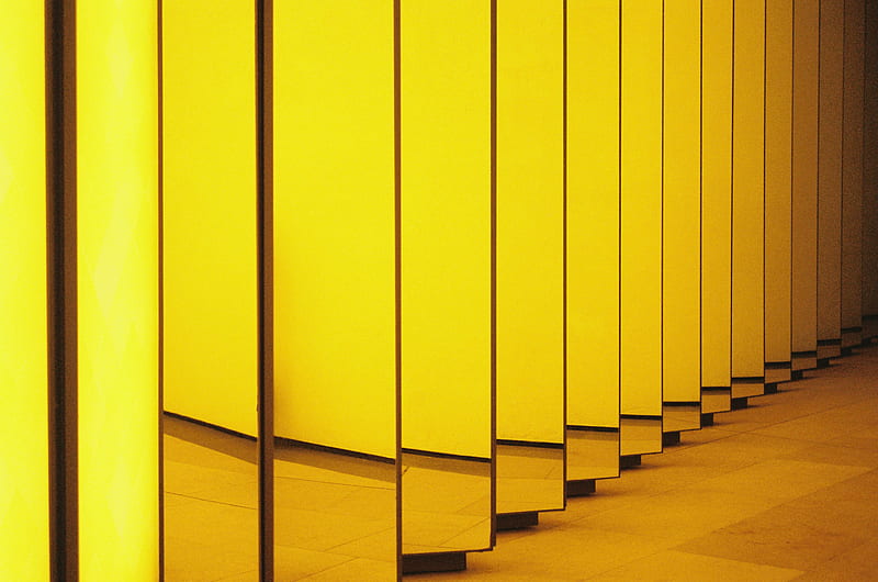 walls, mirrors, yellow, HD wallpaper