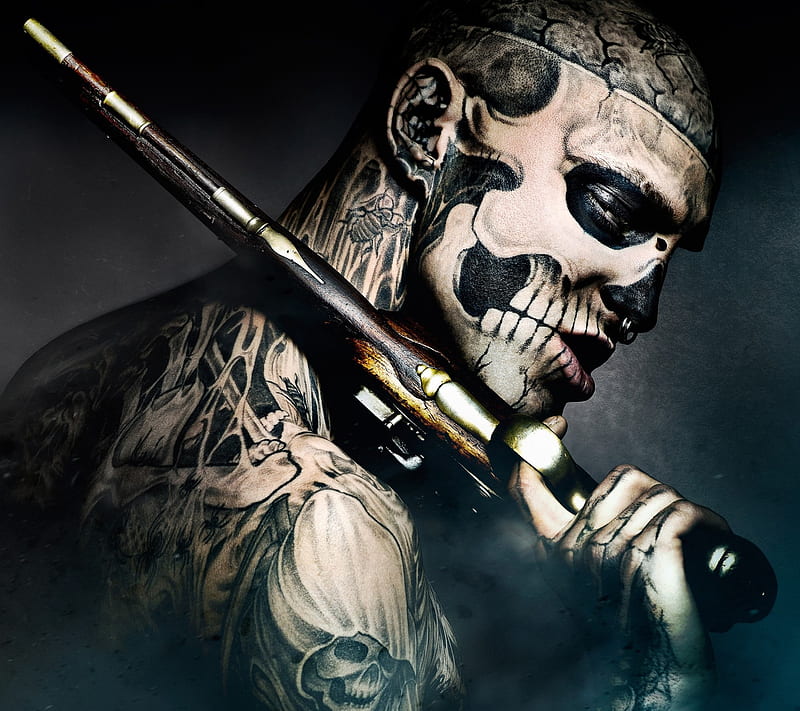 Rico The Zombie, designs, drawn, gun, hollywood, scary, skull, tattoo, HD  wallpaper | Peakpx