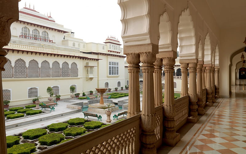 Rambagh Palace, building, architecture, palace, HD wallpaper