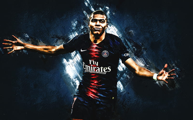 2K free download | Kylian Mbappe, PSG, portrait, French football player ...