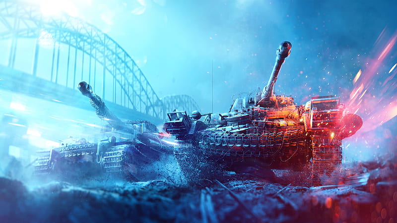 battlefield v, tanks, artwork, bridge, Games, HD wallpaper
